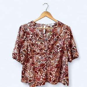 Sam Edelman Medium New $80 Red Short Sleeve Shirt